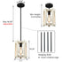 Modern Farmhouse Wood Pendant Light Fixture Black Finish